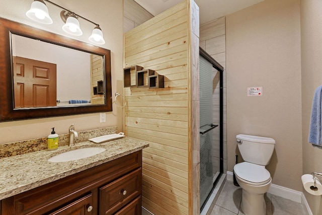 1602 Plateau Rdg, Cedar Park, TX 78613 - bathroom with vanity, a shower stall, and tile patterned flooring