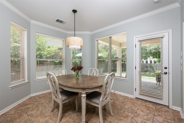 2500 Melekhin Bnd, Cedar Park, TX 78613 - dining room featuring crown molding and healthy amount of natural light