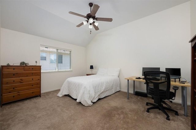 2500 Melekhin Bnd, Cedar Park, TX 78613 - carpeted bedroom featuring lofted ceiling, an office area, and ceiling fan