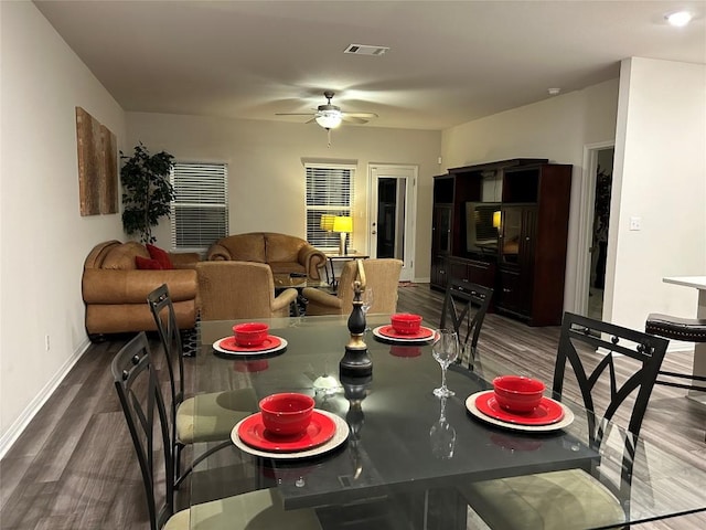 11503 Copperstone Ave Unit 89, Austin, TX 78748 - dining room featuring wood finished floors and a ceiling fan