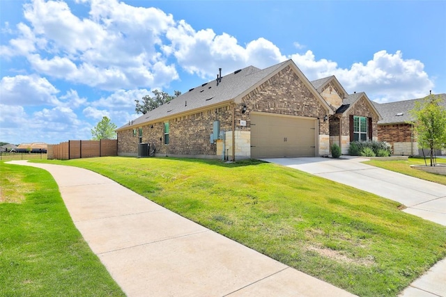 112 Silver Ridge Dr, Georgetown, TX 78633 - view of property exterior featuring an attached garage, driveway, roof with shingles, and brick siding