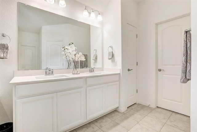112 Silver Ridge Dr, Georgetown, TX 78633 - full bathroom featuring double vanity and tile patterned floors