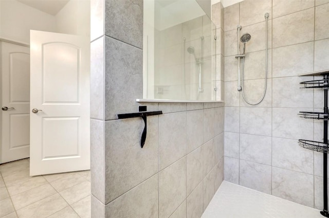 112 Silver Ridge Dr, Georgetown, TX 78633 - bathroom with a walk in shower and tile patterned flooring