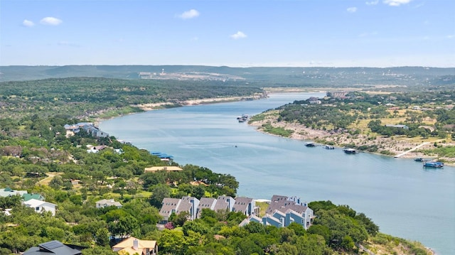 22126 Briarcliff Dr, Spicewood, TX 78669 - aerial view of a large body of water and a heavily wooded area