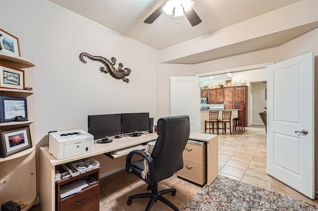 5501 Hitching Post, Lago Vista, TX 78645 - office space featuring ceiling fan and light tile patterned floors