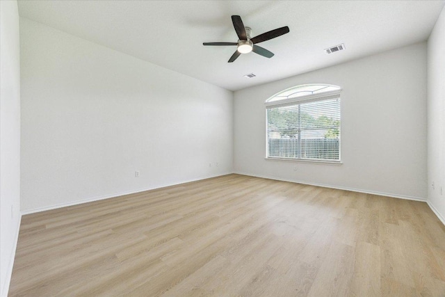3659 Nolan Ryan Blvd, Round Rock, TX 78665 - empty room featuring light wood-style flooring and a ceiling fan