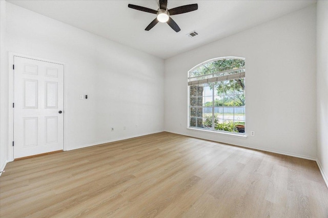 3659 Nolan Ryan Blvd, Round Rock, TX 78665 - spare room featuring light wood-type flooring and a ceiling fan
