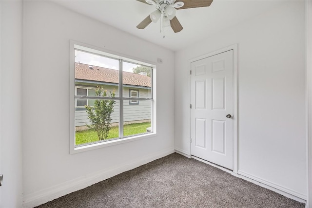 1406 Byers Ln, Austin, TX 78753 - carpeted empty room with baseboards and ceiling fan