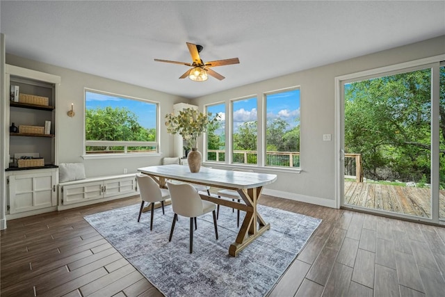 1621 Angolo, New Braunfels, TX 78132 - dining room featuring a ceiling fan and wood finished floors