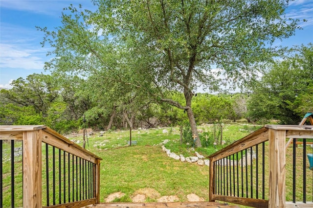 1621 Angolo, New Braunfels, TX 78132 - view of grassy yard with a deck