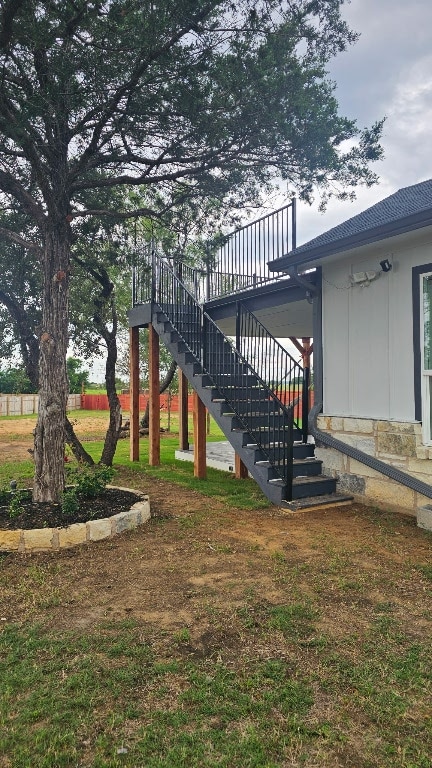 123 Zacate St, Elgin, TX 78621 - view of yard featuring stairs