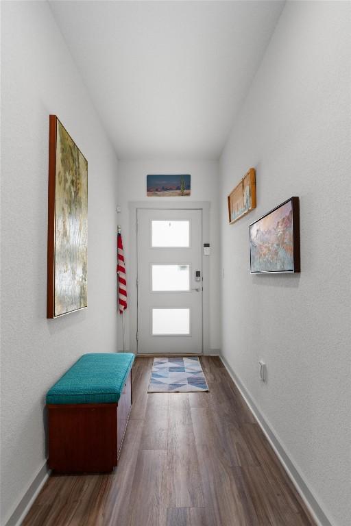253 Centuryplant Rd, Leander, TX 78641 - entrance foyer featuring wood finished floors and baseboards