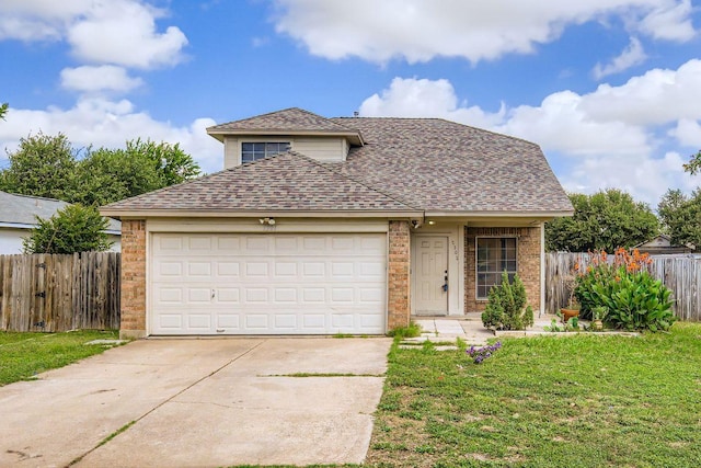 1301 Still Meadow Dr, Leander, TX 78641 - traditional-style house with concrete driveway, an attached garage, roof with shingles, and brick siding
