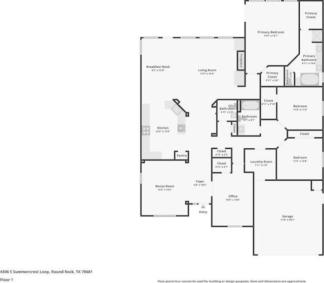4306 S Summercrest Loop, Round Rock, TX 78681 - view of room layout