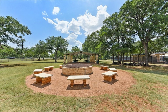 4306 S Summercrest Loop, Round Rock, TX 78681 - view of community featuring a gazebo and an outdoor fire pit