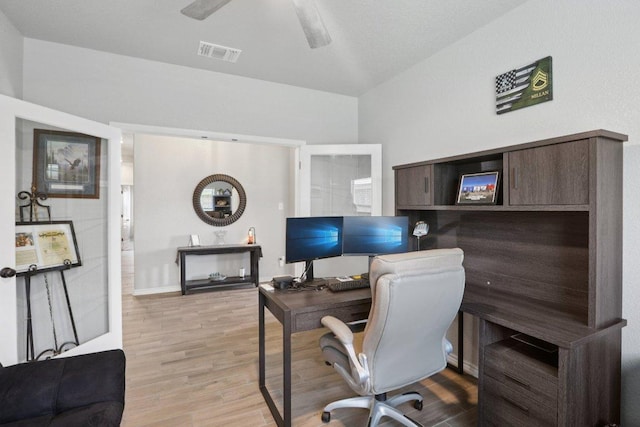 5106 La Piedra Ln, Killeen, TX 76549 - home office featuring wood finished floors and ceiling fan