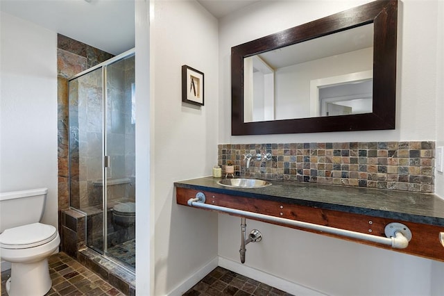 5308 Great Divide Dr, Bee Cave, TX 78738 - full bath featuring tasteful backsplash, a shower stall, and vanity