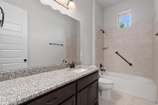 416 Hereford Loop, Hutto, TX 78634 - bathroom with vanity, bathtub / shower combination, and tile patterned floors