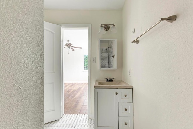 1010 W 23rd St Unit 2, Austin, TX 78705 - bathroom featuring vanity and ceiling fan