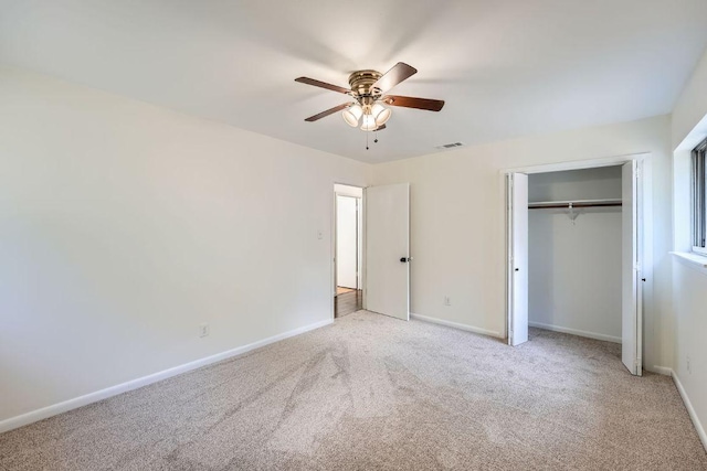 9504 Hansford Dr, Austin, TX 78753 - unfurnished bedroom featuring light colored carpet, a closet, and ceiling fan