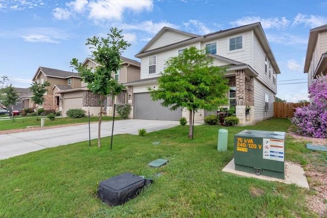 2961 Brogan Crk, New Braunfels, TX 78130 - view of front of home featuring driveway, an attached garage, and brick siding
