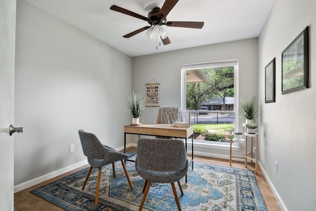 1406 Radam Cir, Austin, TX 78745 - office with ceiling fan and baseboards