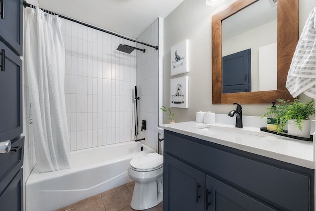 1406 Radam Cir, Austin, TX 78745 - full bath with vanity, shower / tub combo, and tile patterned floors