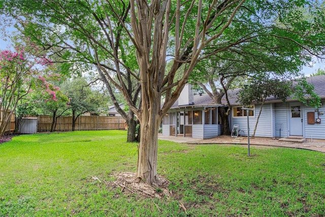 4504 Bilboa Dr, Austin, TX 78759 - fenced backyard with a sunroom