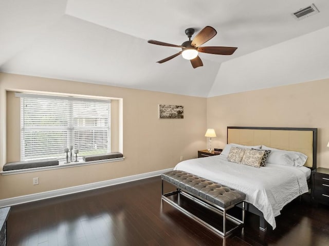2520 Butler National Dr, Pflugerville, TX 78660 - bedroom featuring vaulted ceiling, wood finished floors, and ceiling fan