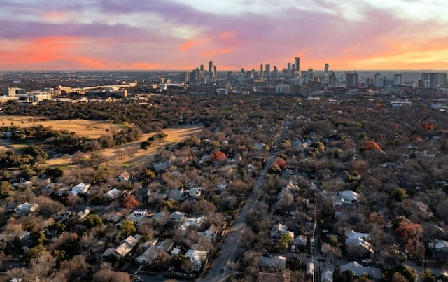 4412 Red River St, Austin, TX 78751 - aerial view at dusk of a skyline view
