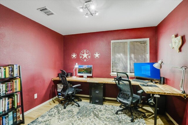 1141 Stone Forest Trl, Round Rock, TX 78681 - office featuring wood finished floors and baseboards
