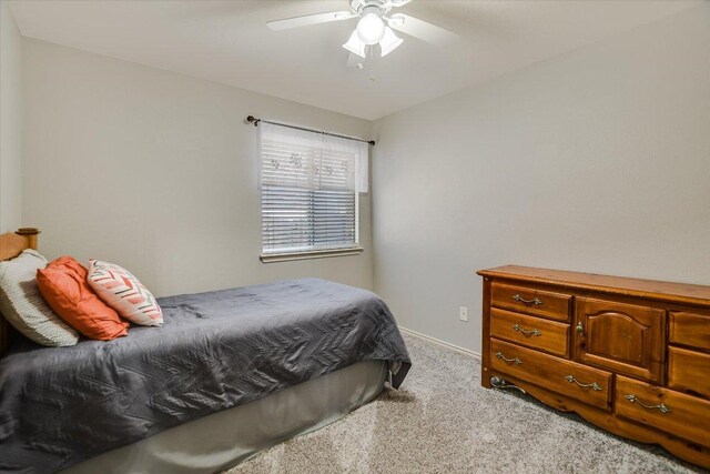 1141 Stone Forest Trl, Round Rock, TX 78681 - bedroom featuring light colored carpet and a ceiling fan
