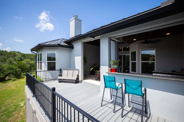 2250 Meritage, New Braunfels, TX 78132 - deck with a ceiling fan