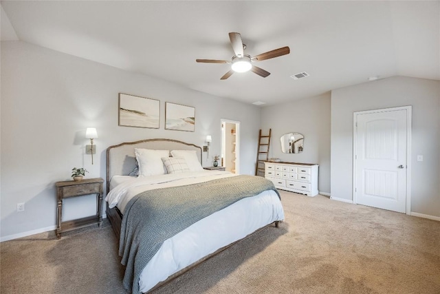 605 Liard River Rd, Hutto, TX 78634 - carpeted bedroom with lofted ceiling and a ceiling fan
