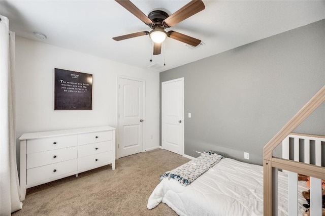 605 Liard River Rd, Hutto, TX 78634 - bedroom with light carpet and ceiling fan