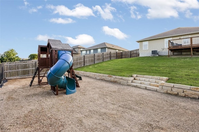 605 Liard River Rd, Hutto, TX 78634 - view of jungle gym featuring a fenced backyard