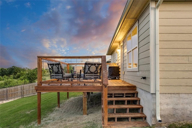 605 Liard River Rd, Hutto, TX 78634 - deck at dusk featuring stairway