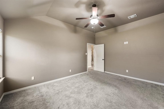 8305 Split Trail Cv, Temple, TX 76502 - unfurnished room with carpet flooring, ceiling fan, and vaulted ceiling