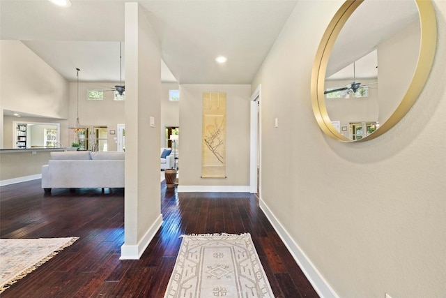 4104 Honeycomb Rock Cir, Austin, TX 78731 - foyer featuring ceiling fan, hardwood / wood-style flooring, and recessed lighting