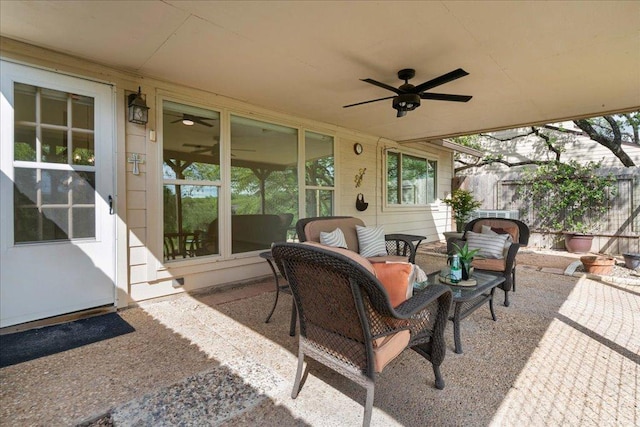 8432 Antero Dr, Austin, TX 78759 - view of patio featuring ceiling fan