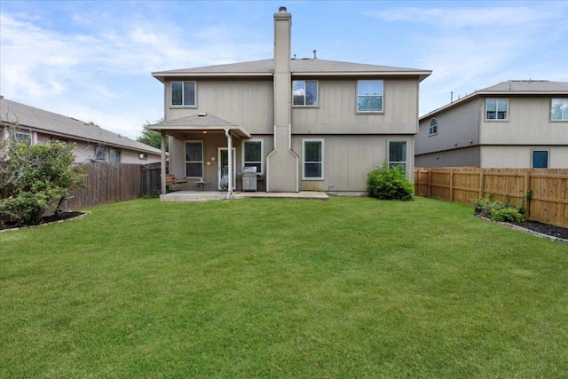 2818 Shadowpoint Cv, Round Rock, TX 78665 - back of house with a patio area, a fenced backyard, and a chimney