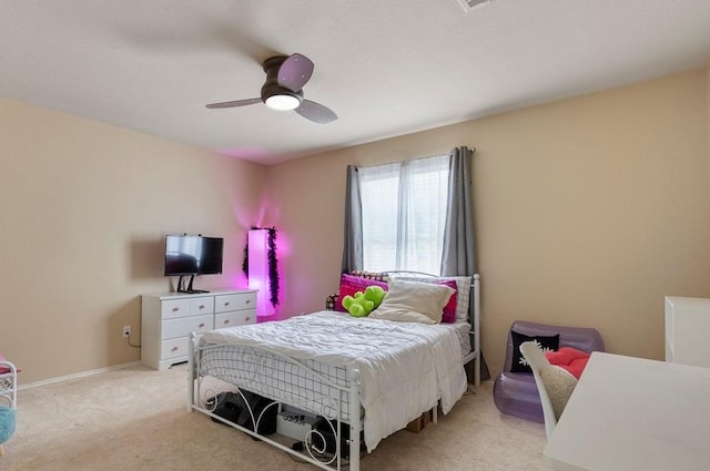 2818 Shadowpoint Cv, Round Rock, TX 78665 - bedroom featuring light carpet and a ceiling fan