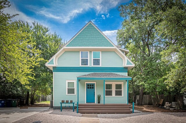 3405 Cedar St, Austin, TX 78705 - view of front of home with a porch and a shingled roof