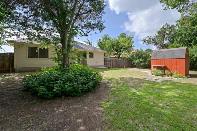 1831 Greening Way, Leander, TX 78641 - fenced backyard with a storage unit