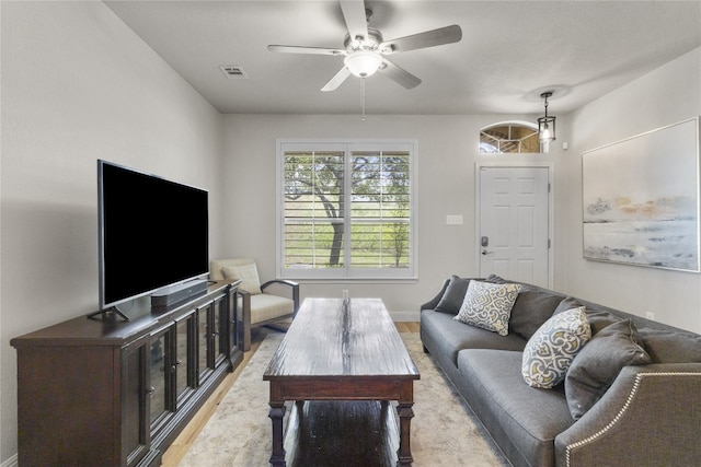 11400 W Parmer Ln Unit 4, Cedar Park, TX 78613 - living area with a ceiling fan and wood finished floors