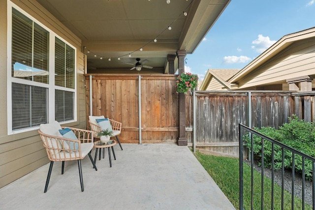 7503 Sugar Magnolia St, Austin, TX 78757 - view of patio / terrace with ceiling fan