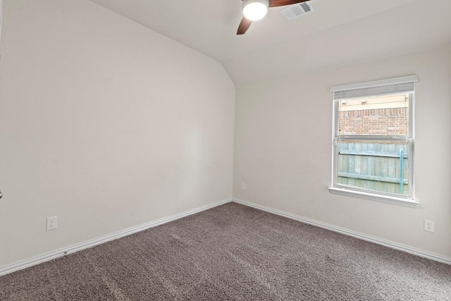 6042 Roma St, Round Rock, TX 78665 - carpeted spare room featuring a ceiling fan and vaulted ceiling