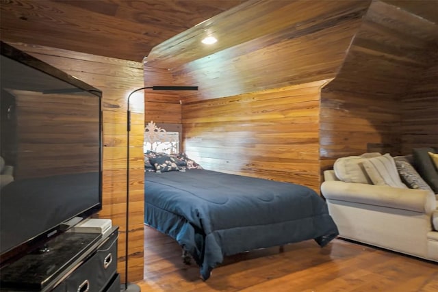 1004 Mitchell St, Gonzales, TX 78629 - bedroom with wood walls, wood ceiling, and wood finished floors
