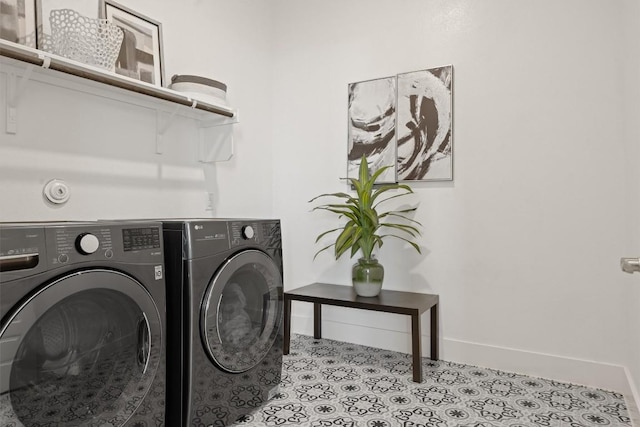 2233 Bellisa Vista Dr, Leander, TX 78641 - washroom featuring independent washer and dryer and light tile patterned floors