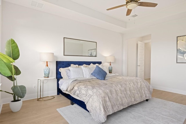 2233 Bellisa Vista Dr, Leander, TX 78641 - bedroom with wood finished floors and a ceiling fan